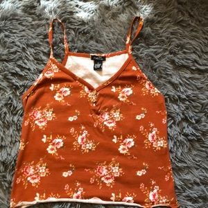 Floral burnt orange tank top